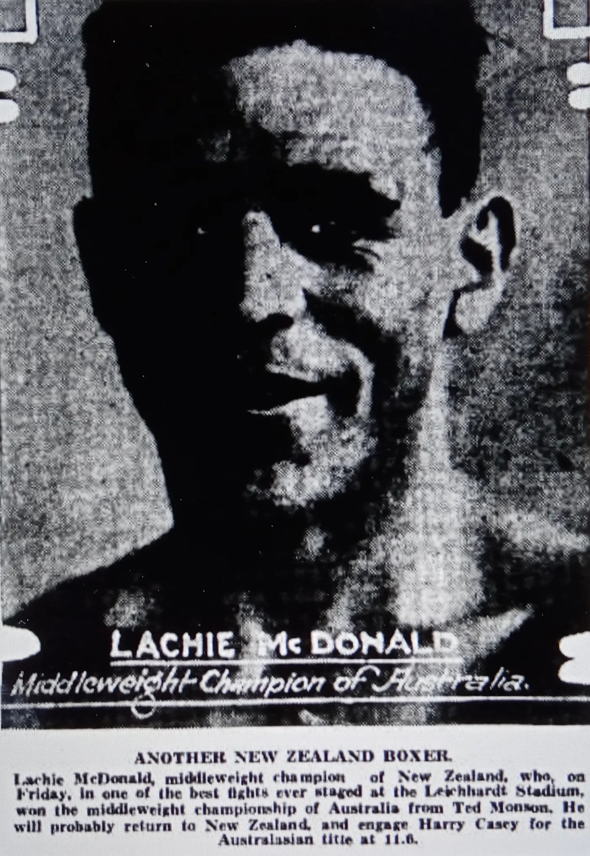 Lachie McDonald - Denis McKenna Boxing Story